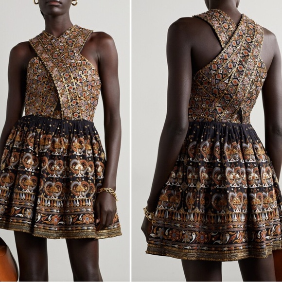 NEW with Defects Ulla Johnson Size 2 PRIYA Dress Embroidered Beaded Crisscross - Picture 1 of 12